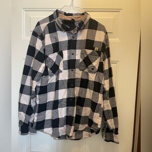 Women's Harley Davidson Black & White Buffalo Plaid Button-Up Shirt